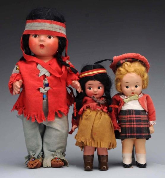 LOT OF 3: CANADIAN RELIABLE DOLLS.                
