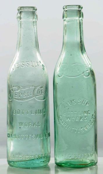LOT OF 2 PEPSI-COLA JESSUP STRAIGHT-SIDED BOTTLES 