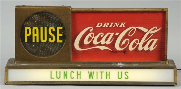 COCA-COLA PAUSE COUNTERTOP LIGHTED MOTION SIGN.   