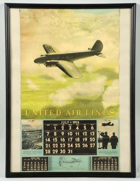 1935 UNITED AIRLINES CALENDAR.                    