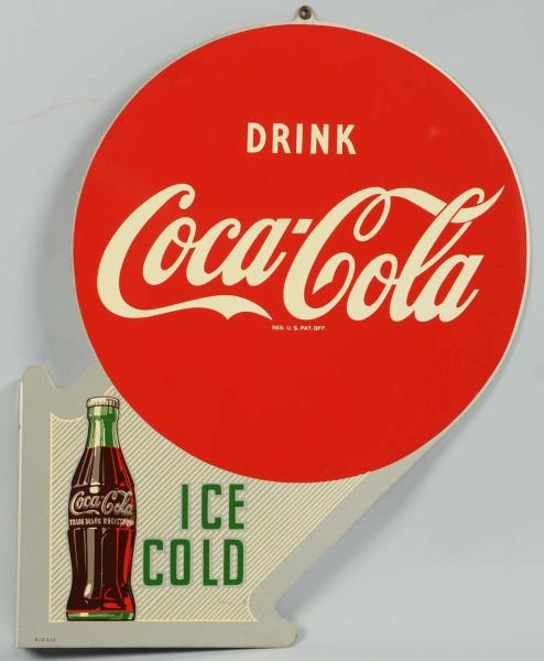 1956 COCA-COLA TIN FLANGE SIGN.                   