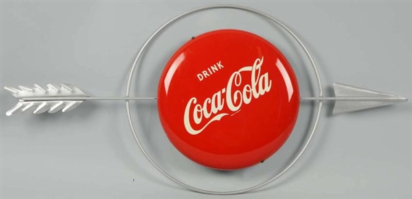 1950S COCA-COLA BUTTON ON OLDER ARROW ASSEMBLY.   