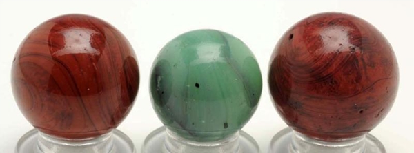 LOT OF 3: M.F. CHRISTENSEN AGATE MARBLES.         
