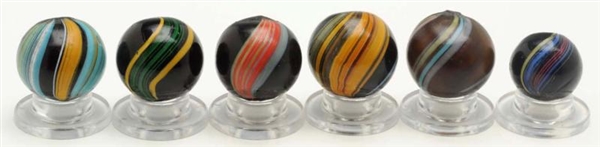 LOT OF 6: INDIAN MARBLES.                         