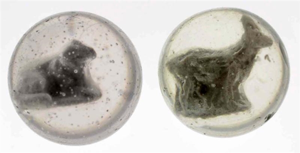 LOT OF 2: SMALL SULPHIDE MARBLES.                 