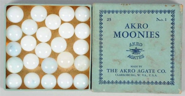 AKRO AGATE NO. 1 MOONIES MARBLE BOX SET.          