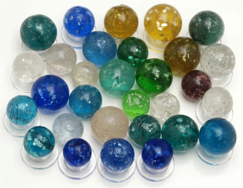 LOT OF 30: MICA MARBLES.                          