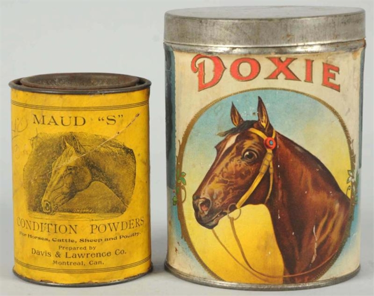 LOT OF 2: HORSE ADVERTISING TINS.                 