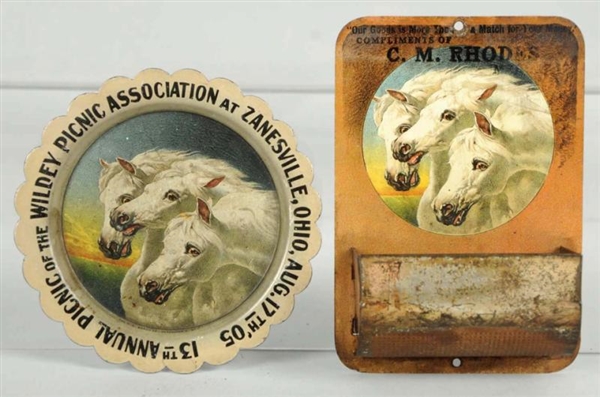 LOT OF 2: HORSE-RELATED ADVERTISING PIECES.       