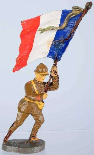ELASTOLIN 7CM FRENCH FLAG-BEARER.                 