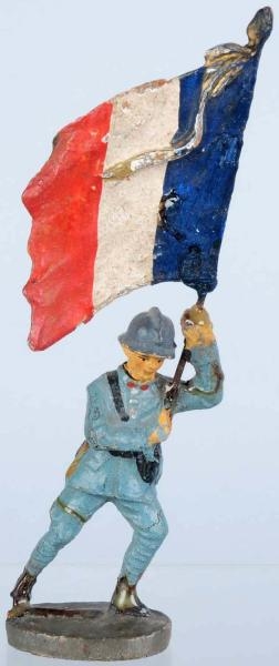 ELASTOLIN 7CM FRENCH FLAG-BEARER.                 