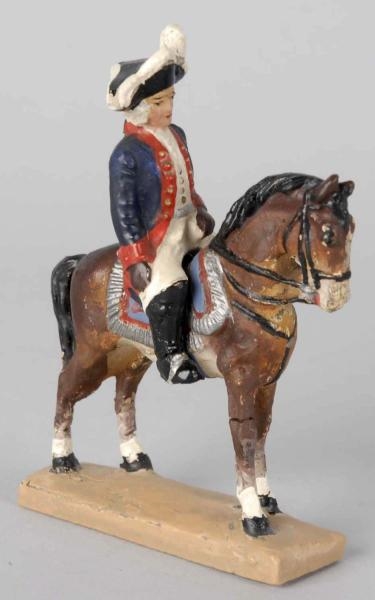 LINEOL 6.5CM MOUNTED PRUSSIAN OFFICER.            