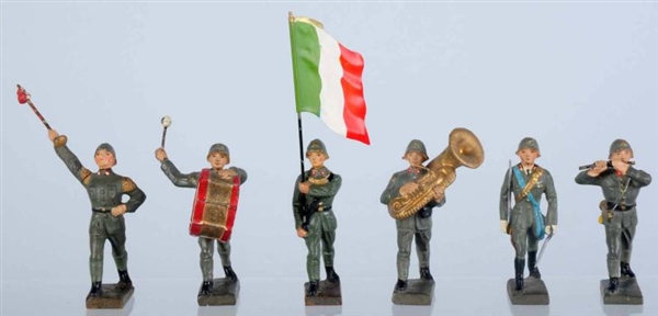 LINEOL 7.5CM ITALIAN FLAGMAN, OFFICER, & BAND.    