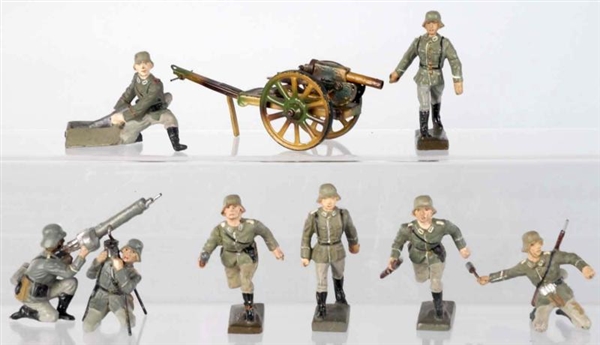LINEOL 7.5CM GERMAN ARMY ACTION SOLDIERS.         