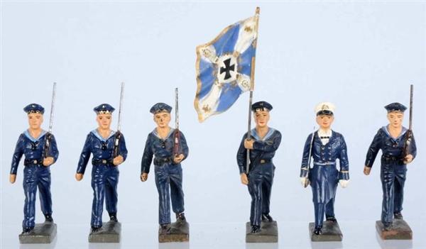 LINEOL SAILORS MARCHING GROUP IN BLUE UNIFORMS.   