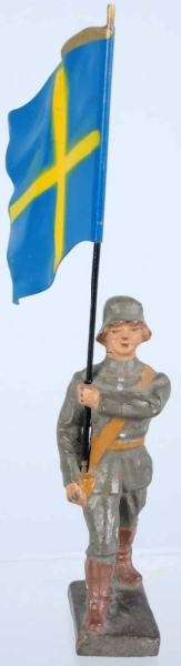 LINEOL 7CM SWEDISH FLAG-BEARER.                   