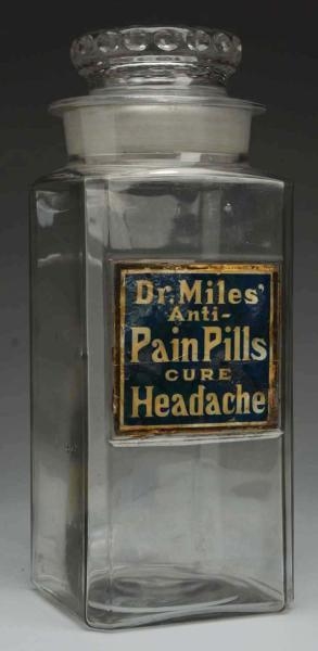 DR. MILES PAIN PILLS APOTHECARY JAR.              