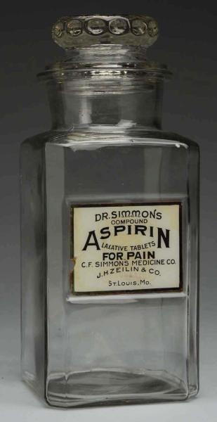 DR. SIMMONS ASPIRIN APOTHECARY JAR.               