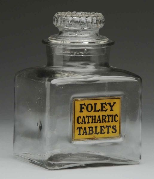 FOLEY CATHARTIC TABLETS APOTHECARY JAR.           