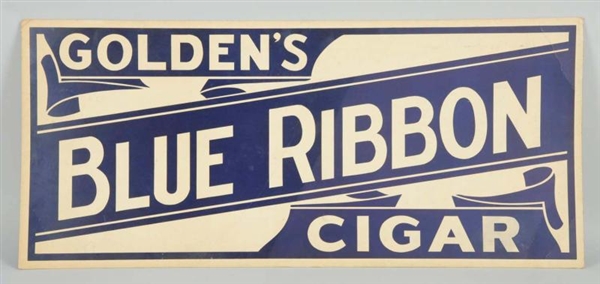CARDBOARD BLUE RIBBON CIGAR ADVERTISING SIGN.     