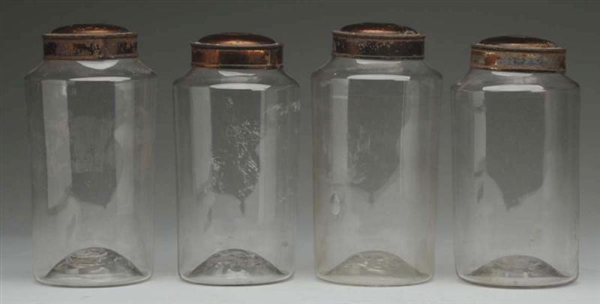 LOT OF 4: EARLY APOTHECARY JARS.                  