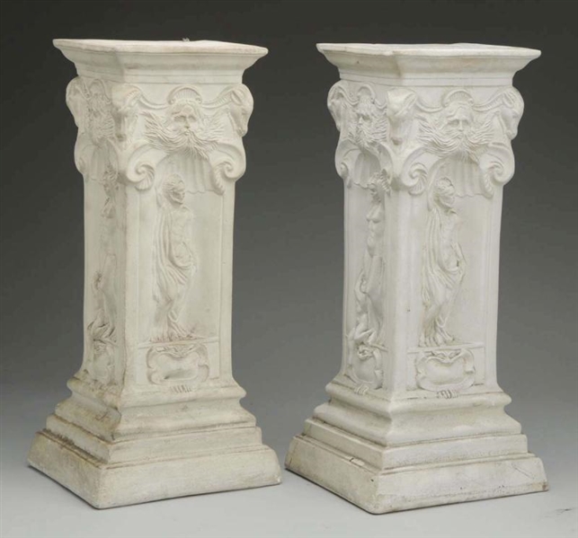 LOT OF 2: EARLY PLASTER GREEK-INSPIRED COLUMNS.   