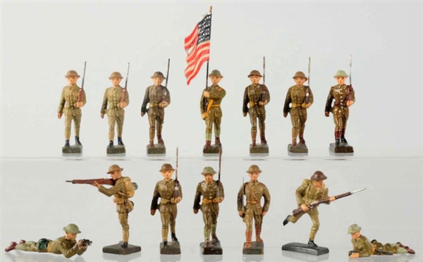 LINEOL US LOT OF 15 SOLDIERS.                     