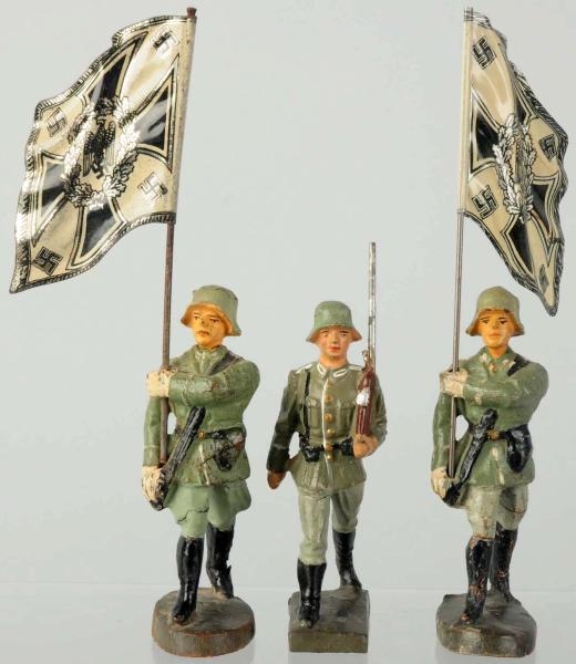 ELASTOLIN GERMAN ARMY FLAGBEARERS.                