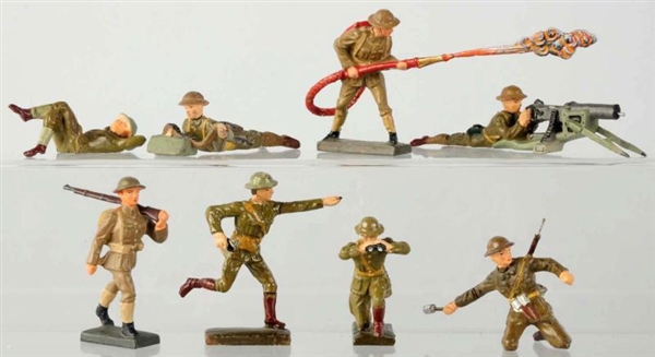 LOT OF 8: LINEOL US ARMY SOLDIERS.                