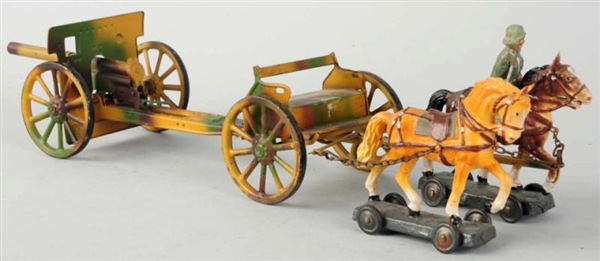 LINEOL TINPLATE HORSE-DRAWN CANNON.               