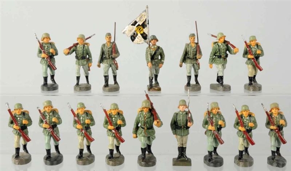 ELASTOLIN GERMAN ARMY MARCHING GROUP.             