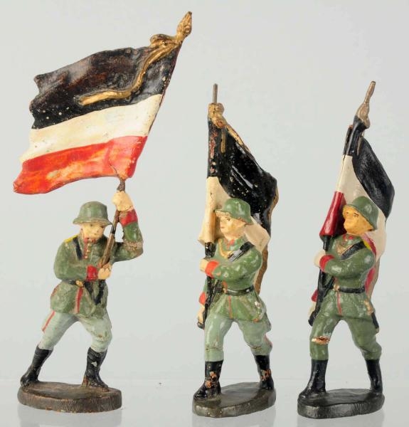 LOT OF 3: GERMAN ARMY FLAGMEN.                    
