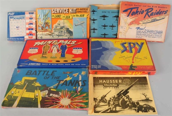 LOT OF MISC. WWII VINTAGE GAMES & PAPER.          