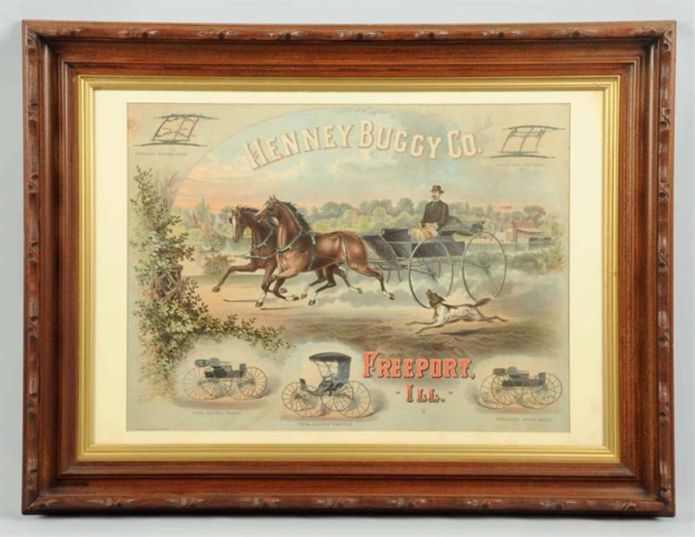 HENNEY BUGGY COMPANY ADVERTISING PAPER SIGN.      