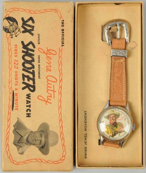 GENE AUTRY SIX-SHOOTER WESTERN CHARACTER WATCH.   