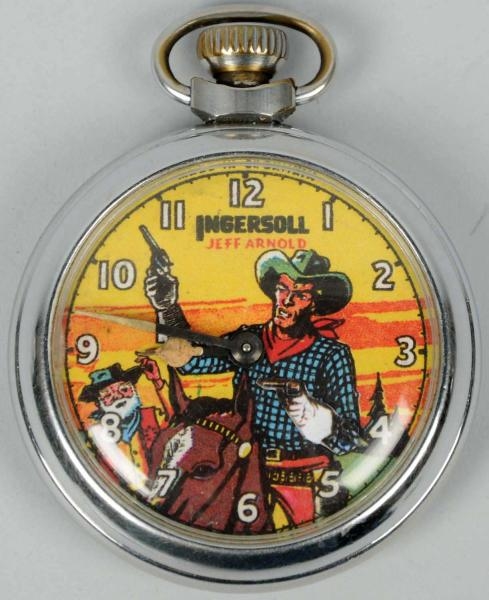 JEFF ARNOLD WESTERN CHARACTER POCKET WATCH.       