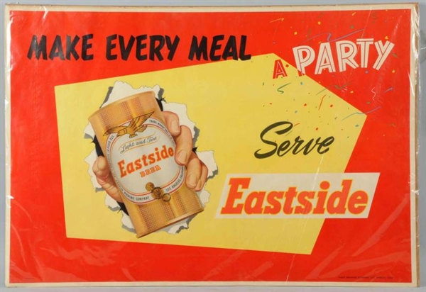 1950S EASTSIDE BEER PAPER POSTER.                 