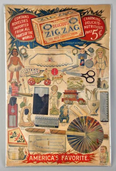 ZIG ZAG CONFECTIONS PRIZE POSTER.                 