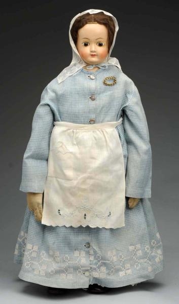 CHARMING LARGE WAX OVER DOLL.                     