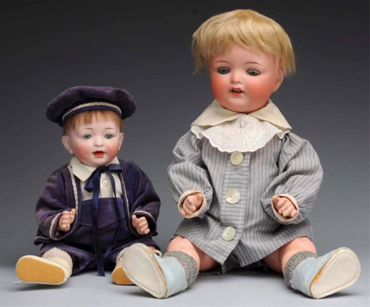 LOT OF 2: BISQUE CHARACTER DOLLS.                 