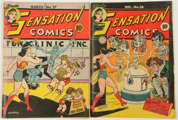 LOT OF 2: 1940S SENSATION COMIC BOOKS.            