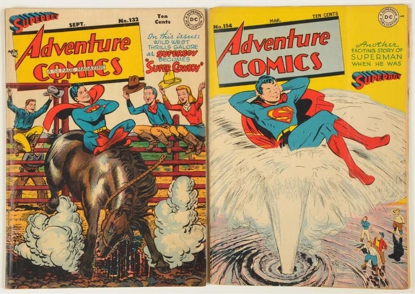 LOT OF 2: 1940S ADVENTURE COMICS COMIC BOOKS.     