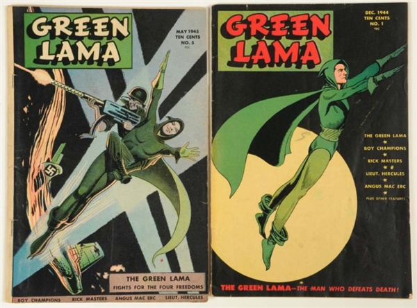 LOT OF 2: 1940S GREEN LAMA COMIC BOOKS.           