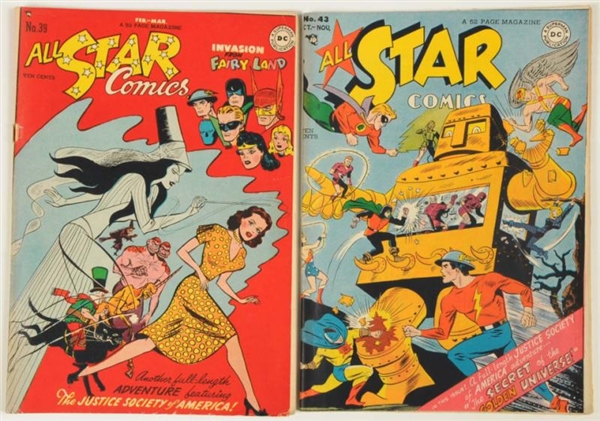 LOT OF 2: 1940S ALL STAR COMICS COMIC BOOKS.      