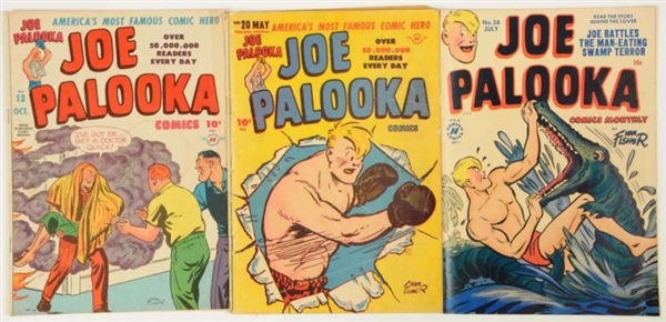 LOT OF 3: 1940S JOE PALOOKA COMIC BOOKS.          