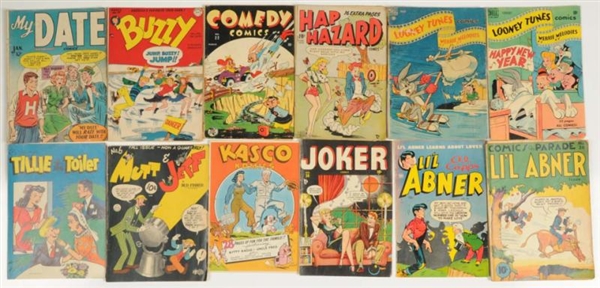 LOT OF 12: 1940S-1950S FUNNY COMIC BOOKS.         