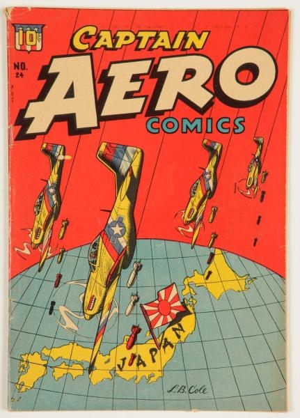 1945 CAPTAIN AERO COMICS #24 COMIC BOOK.          