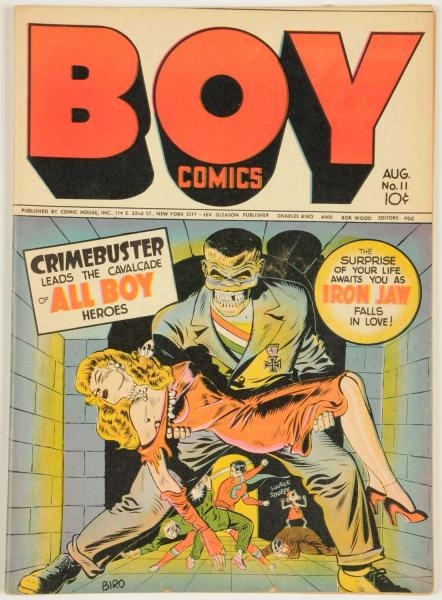 1943 BOY COMICS #11 COMIC BOOK - BIRO COVER.      