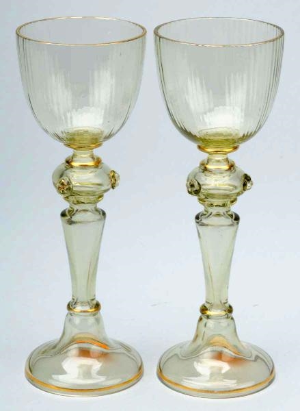 PAIR OF MOSER WINE GOBLETS.                       