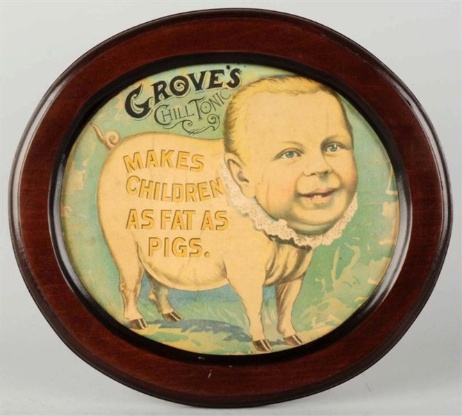 1910-1920 GROVES CHILL TONIC PAPER SIGN.         